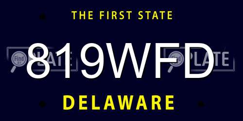 819WFD Delaware License Plate