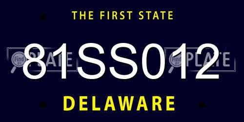 81SS012 Delaware License Plate