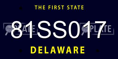 81SS017 Delaware License Plate