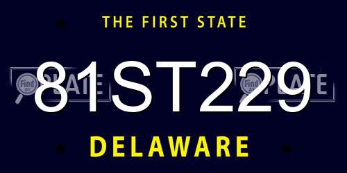 81ST229 Delaware License Plate