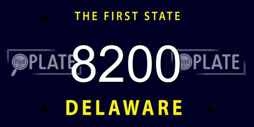 8200 Delaware License Plate