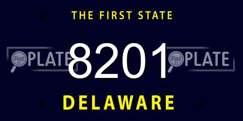 8201 Delaware License Plate