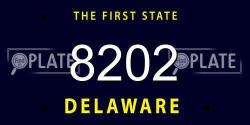 8202 Delaware License Plate