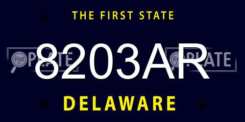 8203AR Delaware License Plate