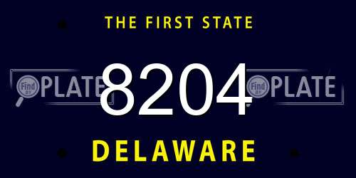 8204 Delaware License Plate