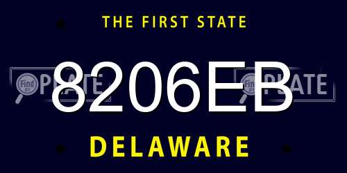 8206EB Delaware License Plate
