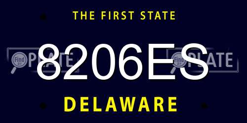 8206ES Delaware License Plate