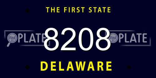 8208 Delaware License Plate
