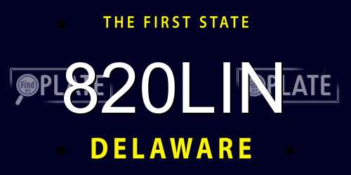 820LIN Delaware License Plate