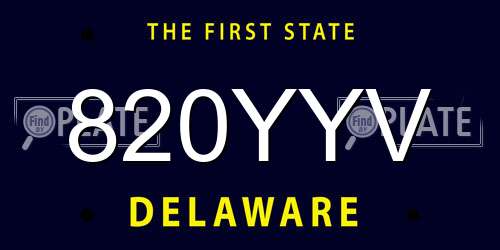 820YYV Delaware License Plate