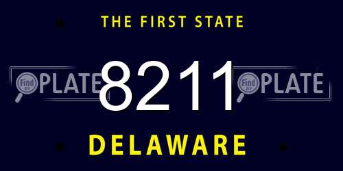 8211 Delaware License Plate