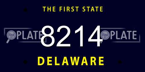8214 Delaware License Plate