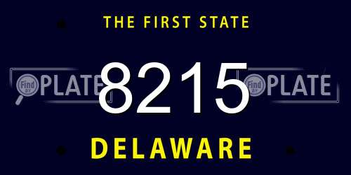 8215 Delaware License Plate