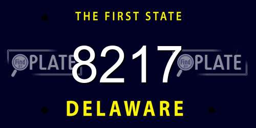 8217 Delaware License Plate