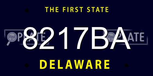 8217BA Delaware License Plate