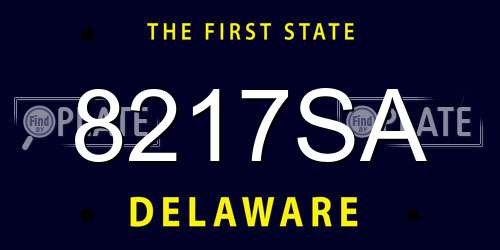 8217SA Delaware License Plate