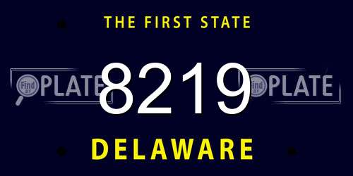 8219 Delaware License Plate