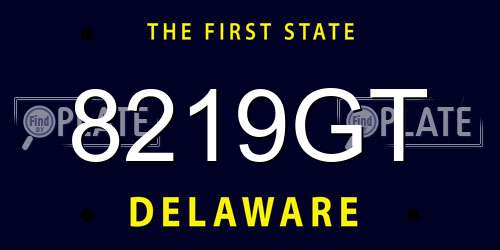 8219GT Delaware License Plate