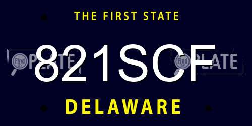 821SCF Delaware License Plate