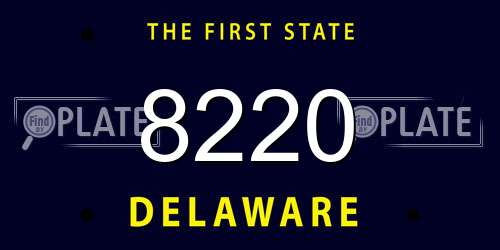 8220 Delaware License Plate