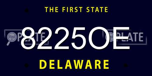 8225OE Delaware License Plate