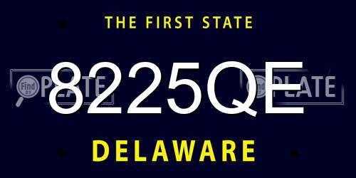 8225QE Delaware License Plate