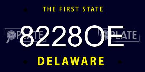 8228OE Delaware License Plate
