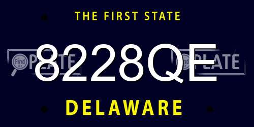 8228QE Delaware License Plate