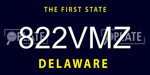 822VMZ Delaware License Plate