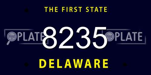 8235 Delaware License Plate