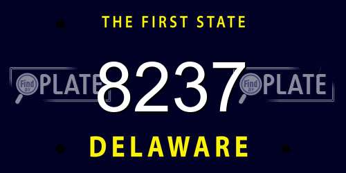 8237 Delaware License Plate