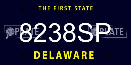 8238SP Delaware License Plate