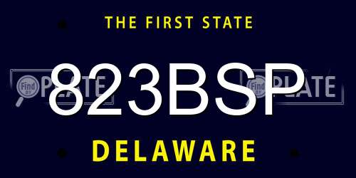 823BSP Delaware License Plate