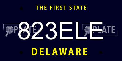 823ELE Delaware License Plate