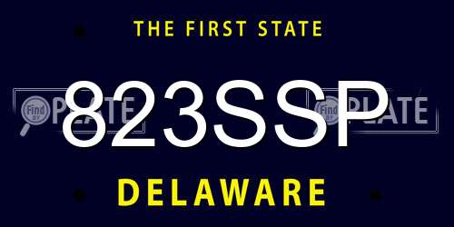 823SSP Delaware License Plate