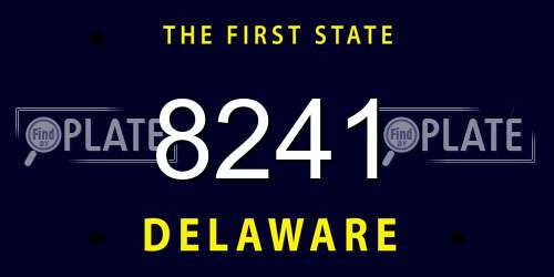 8241 Delaware License Plate
