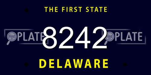 8242 Delaware License Plate