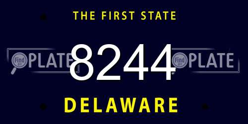 8244 Delaware License Plate