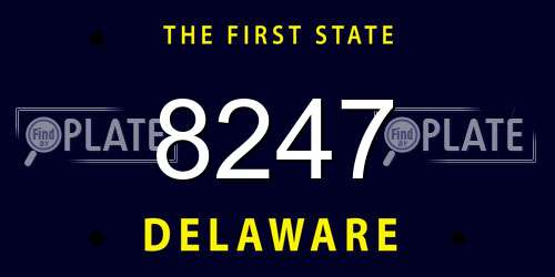 8247 Delaware License Plate