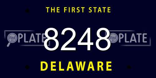 8248 Delaware License Plate