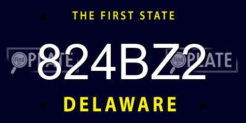 824BZ2 Delaware License Plate
