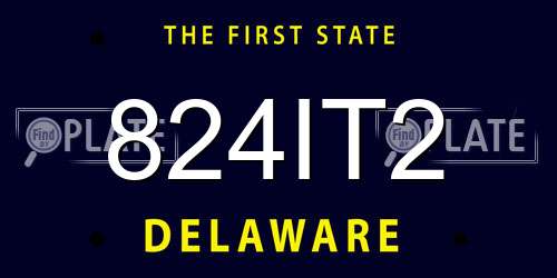 824IT2 Delaware License Plate