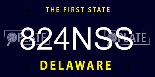 824NSS Delaware License Plate