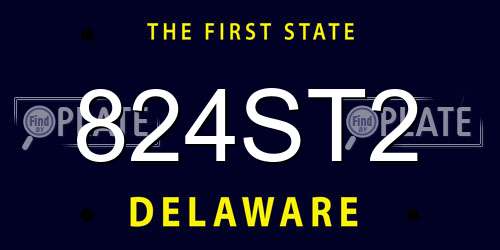 824ST2 Delaware License Plate