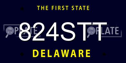 824STT Delaware License Plate