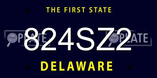824SZ2 Delaware License Plate