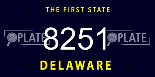 8251 Delaware License Plate