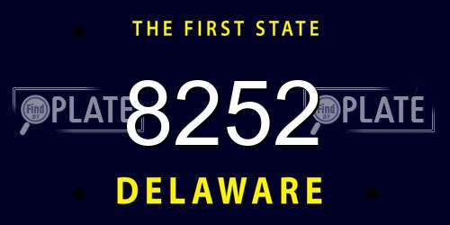 8252 Delaware License Plate