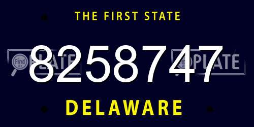8258747 Delaware License Plate
