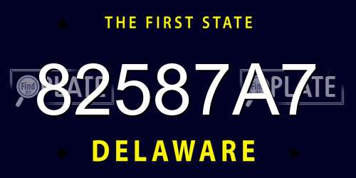 82587A7 Delaware License Plate